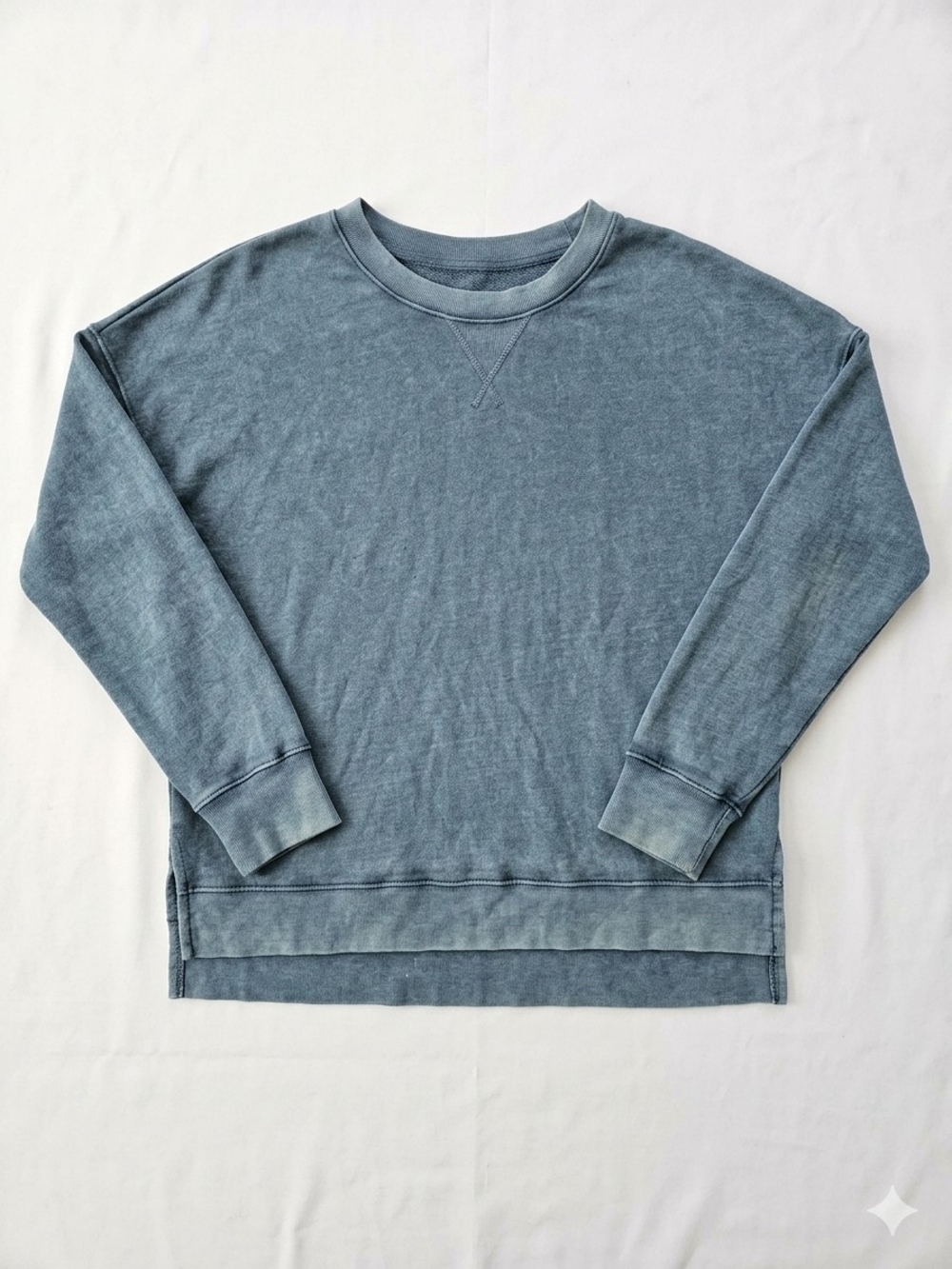 Time and Tru Washed Blue Crewneck Sweatshirt